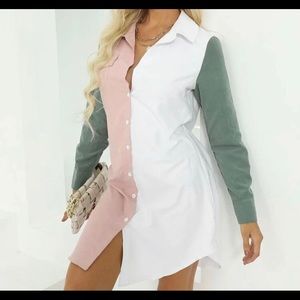 Button up COLOR BLOCK DRESS SIZE MEDIUM